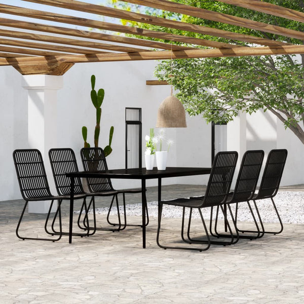 7-tlg. Garten-Essgruppe Schwarz