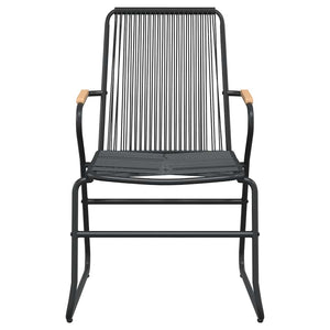 7-tlg. Garten-Essgruppe Schwarz PVC-Rattan