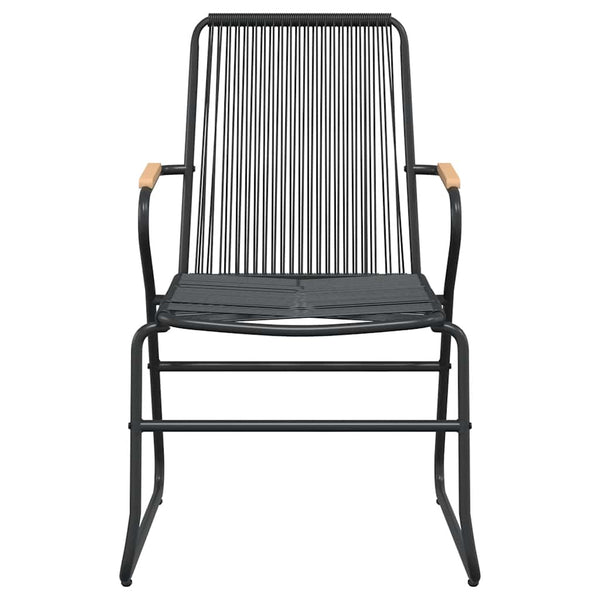 7-tlg. Garten-Essgruppe Schwarz PVC-Rattan