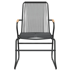 3-tlg. Garten-Essgruppe Schwarz PVC Rattan