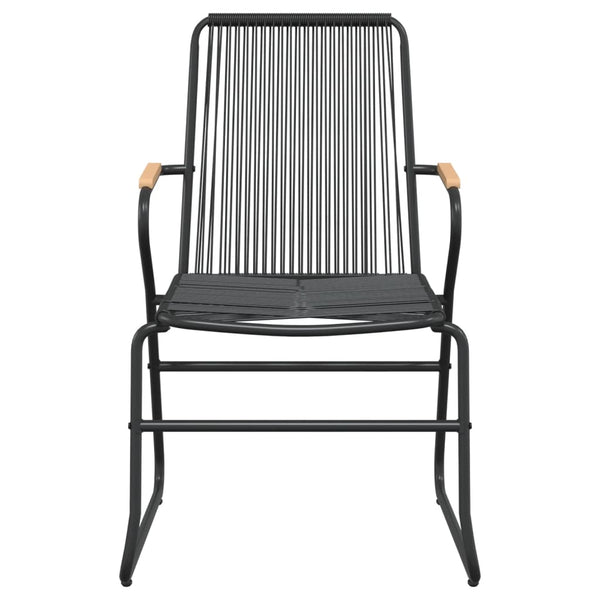 3-tlg. Garten-Essgruppe Schwarz PVC Rattan