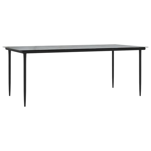 7-tlg. Garten-Essgruppe Schwarz PVC-Rattan