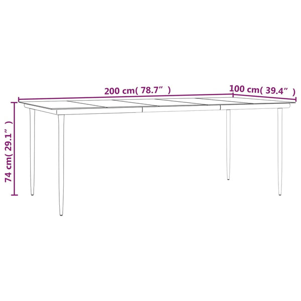 7-tlg. Garten-Essgruppe Schwarz PVC-Rattan