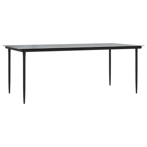 9-tlg. Garten-Essgruppe Schwarz PVC Rattan