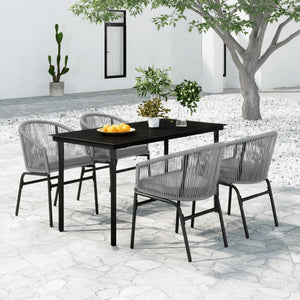 5-tlg. Garten-Essgruppe Grau