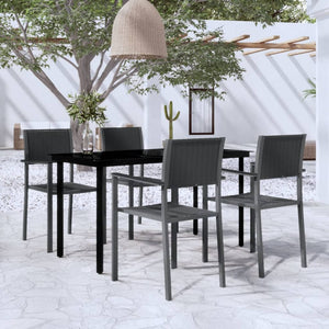 5-tlg. Garten-Essgruppe Schwarz