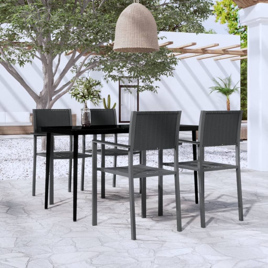 5-tlg. Garten-Essgruppe Schwarz