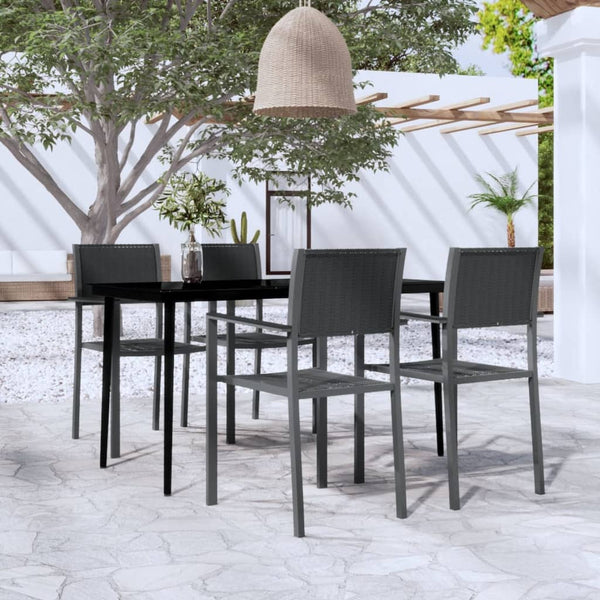 5-tlg. Garten-Essgruppe Schwarz