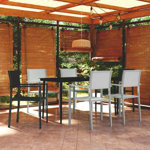 7-tlg. Garten-Essgruppe Schwarz und Weiß