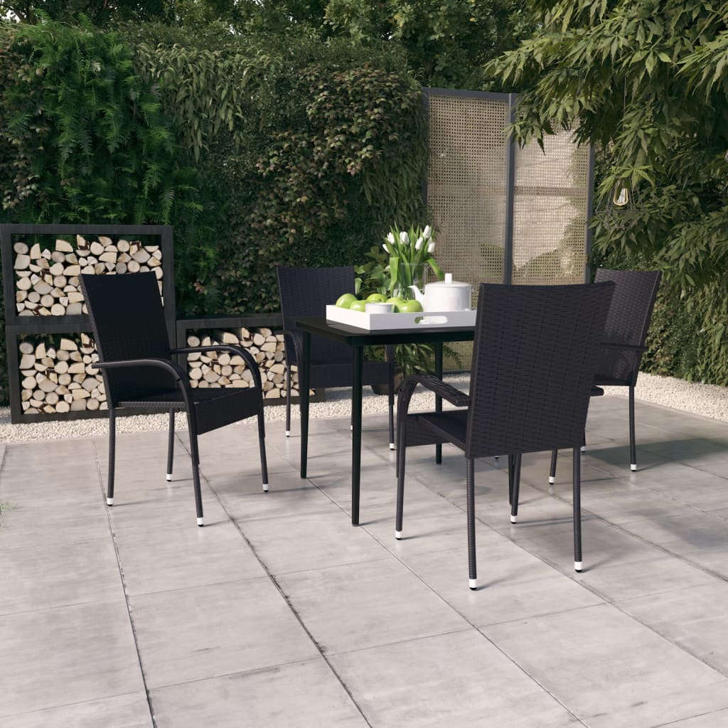 5-tlg. Garten-Essgruppe Schwarz