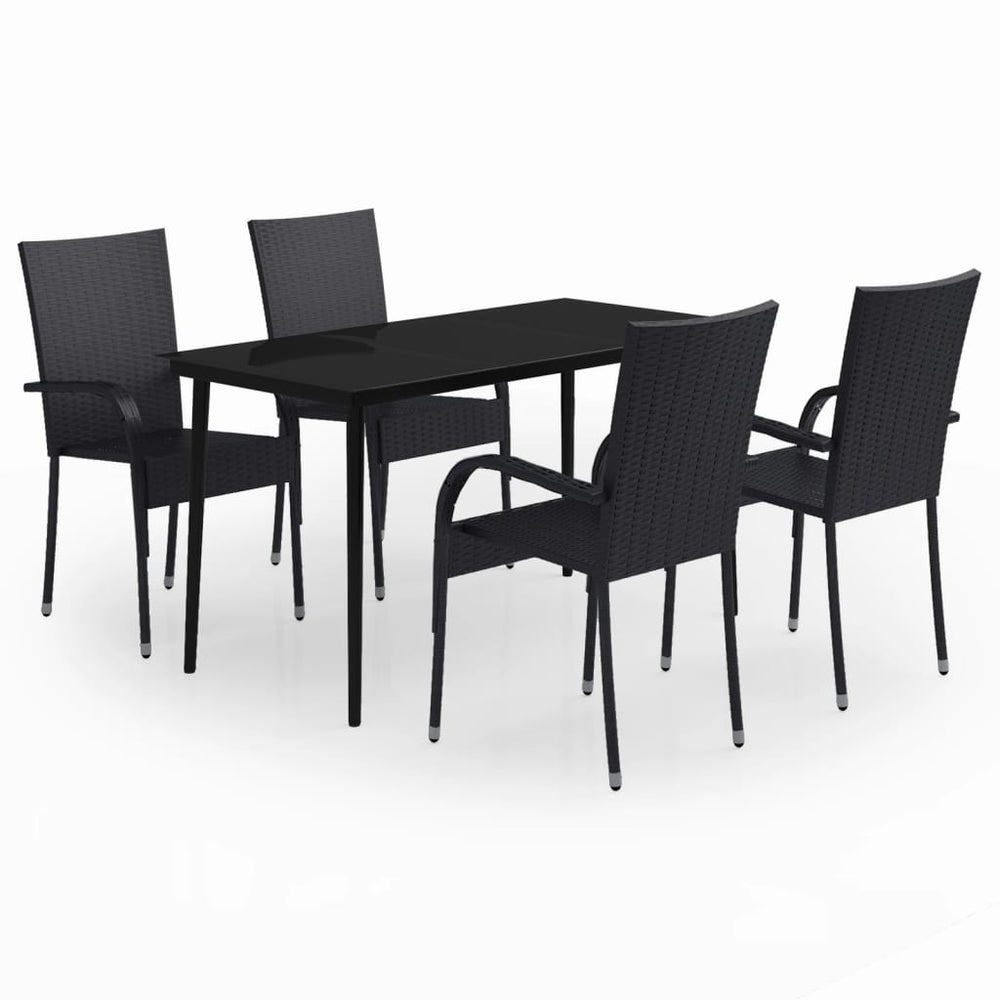 5-tlg. Garten-Essgruppe Schwarz