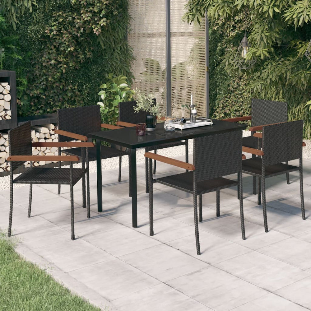7-tlg. Garten-Essgruppe Schwarz