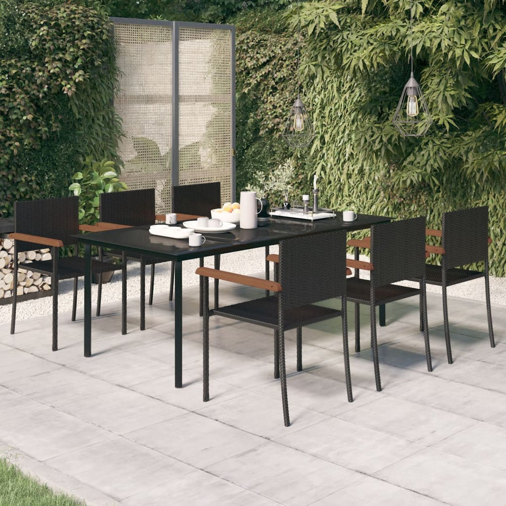 7-tlg. Garten-Essgruppe Schwarz