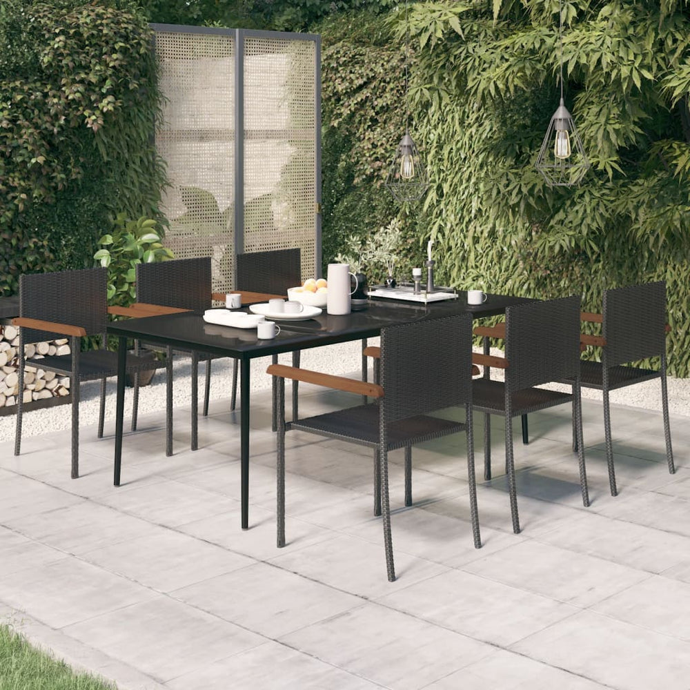 7-tlg. Garten-Essgruppe Schwarz
