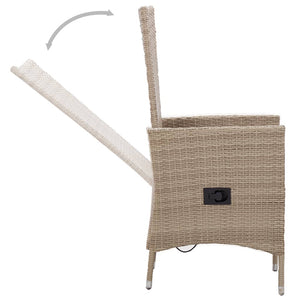 7-tlg. Garten-Essgruppe mit Auflagen Beige