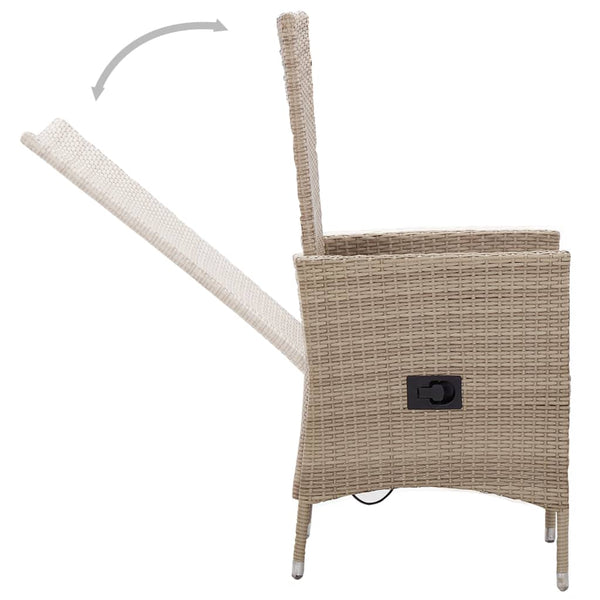 9-tlg. Garten-Essgruppe mit Auflagen Beige