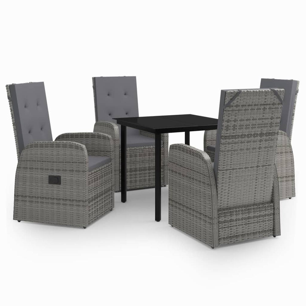 vidaXL Ensemble de salle à manger de jardin 5 pcs avec coussins Gris