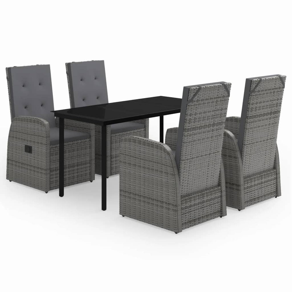 vidaXL Ensemble de salle à manger de jardin 5 pcs avec coussins Gris