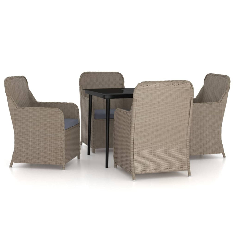 vidaXL Ensemble de salle à manger de jardin 5 pièces avec coussins Marron