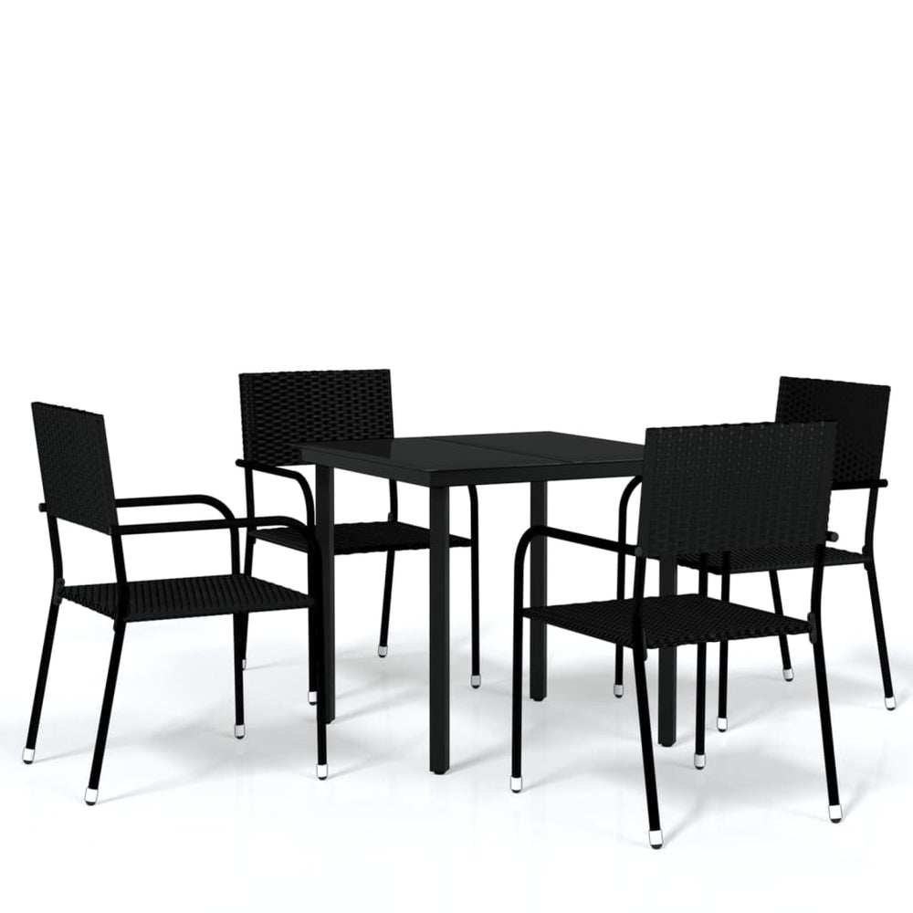 vidaXL Ensemble de salle à manger de jardin 5 pièces noir