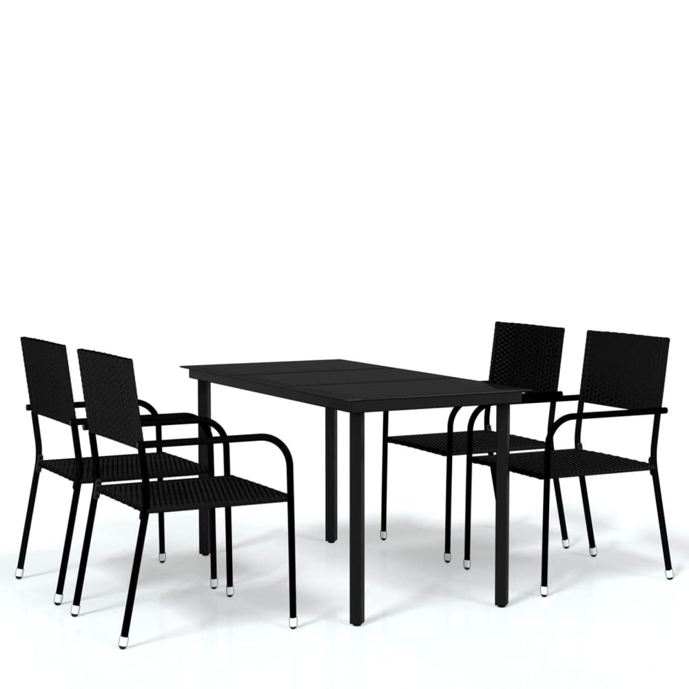 vidaXL Ensemble de salle à manger de jardin 5 pièces noir