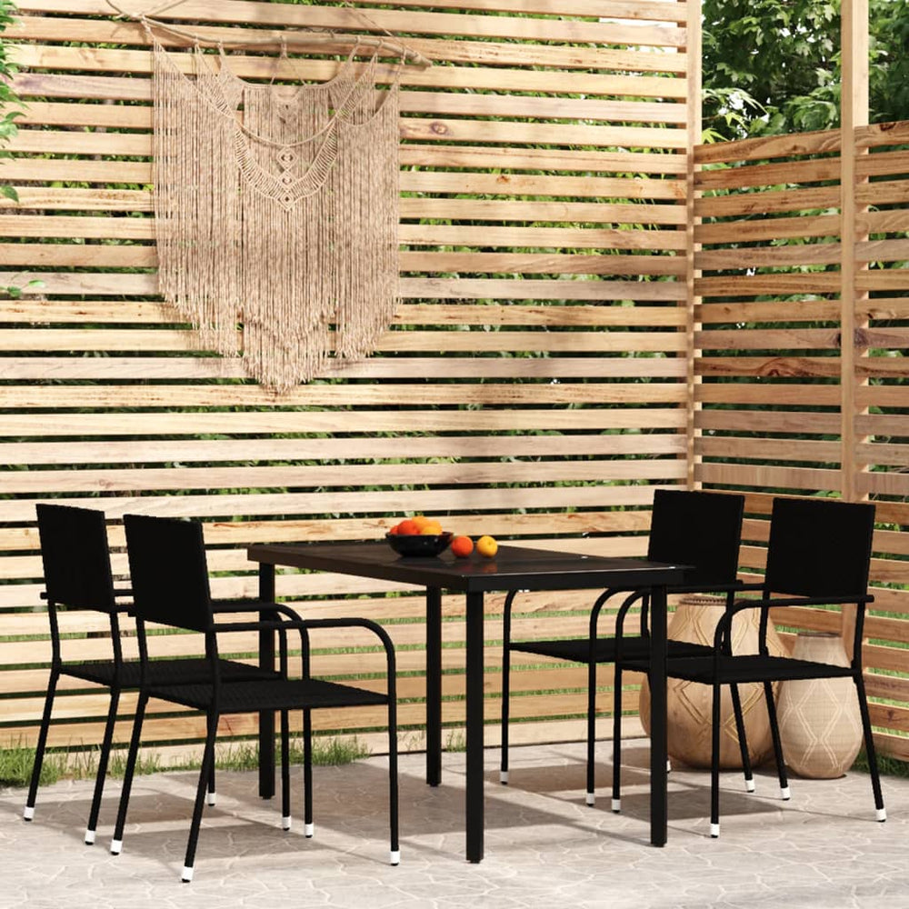 vidaXL Ensemble de salle à manger de jardin 5 pièces noir