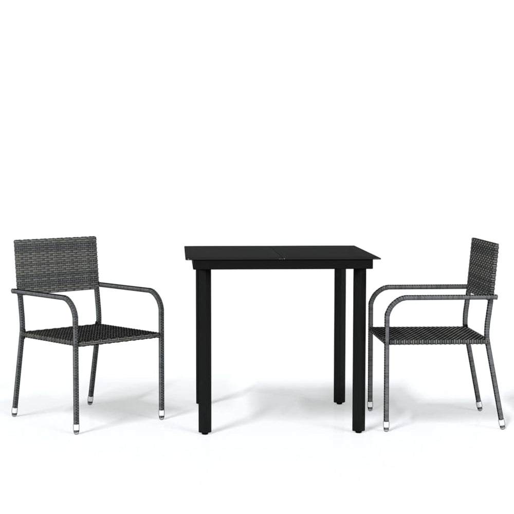 vidaXL Ensemble de salle à manger de jardin 3 pcs gris