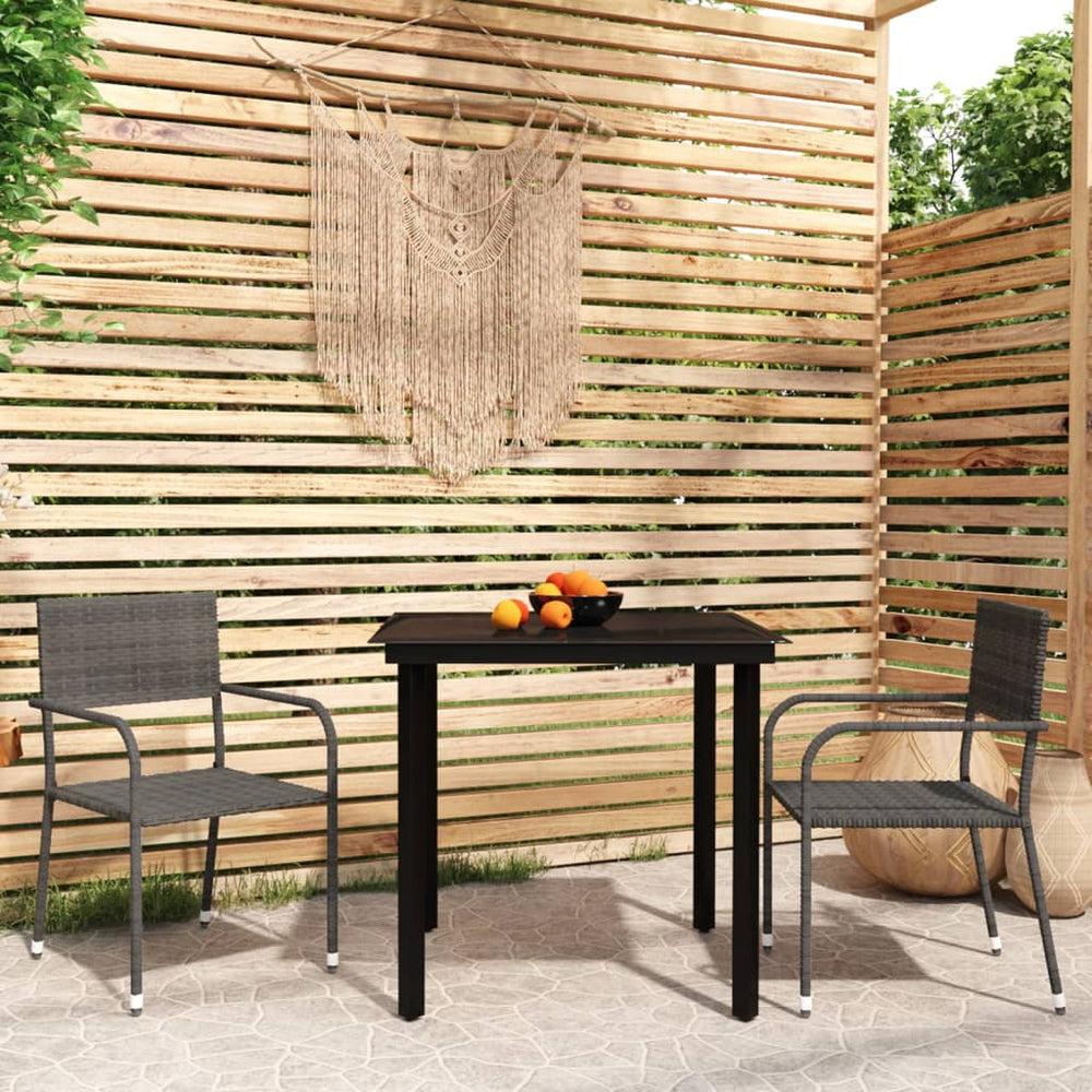 vidaXL Ensemble de salle à manger de jardin 3 pcs gris