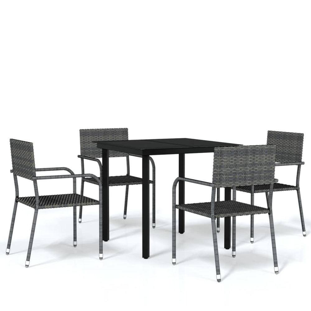vidaXL Salle à manger de jardin 5 pcs Gris