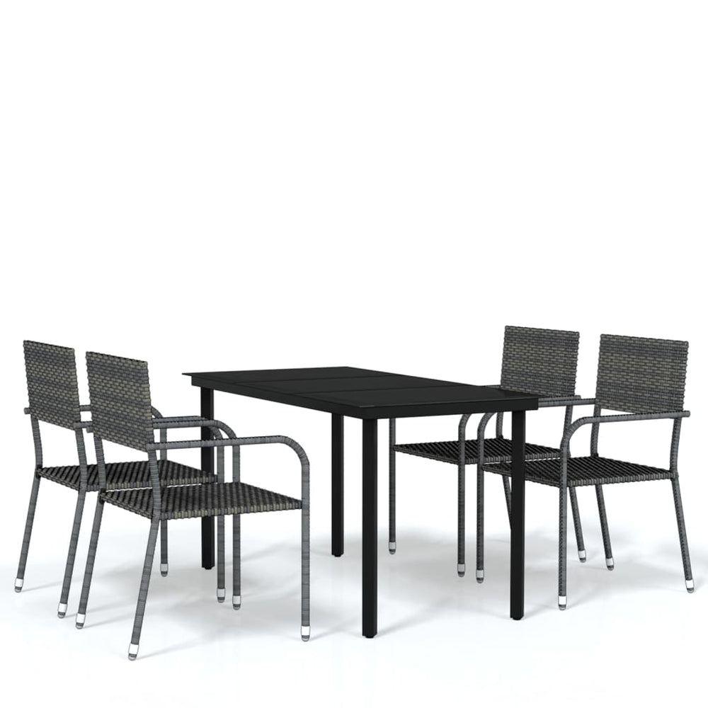 vidaXL Salle à manger de jardin 5 pcs Gris