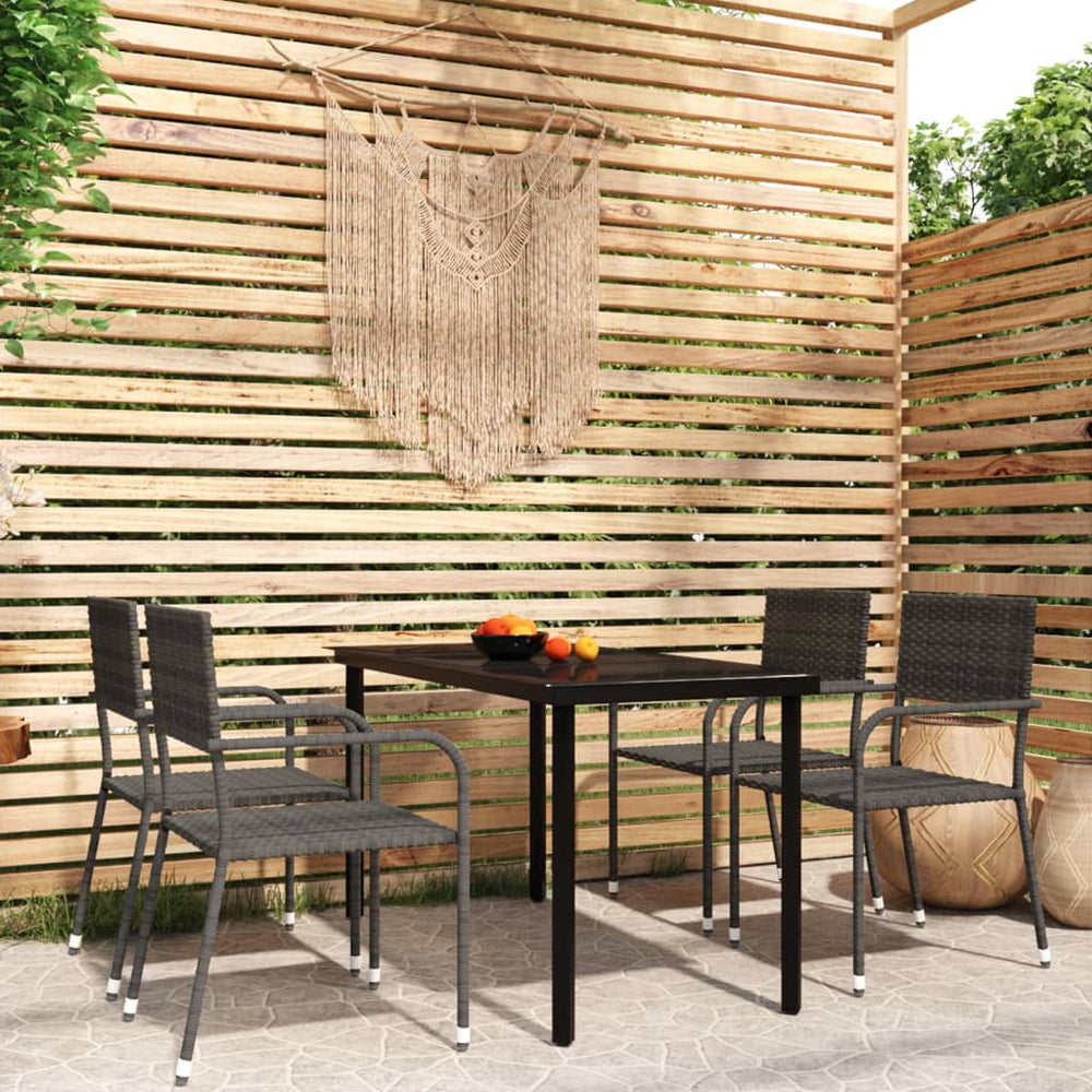 vidaXL Salle à manger de jardin 5 pcs Gris