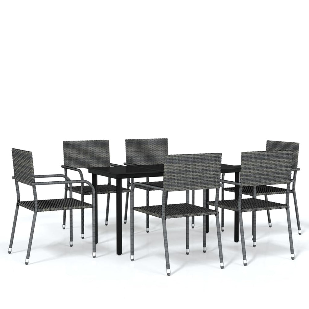vidaXL Ensemble de salle à manger de jardin 7 pcs Gris