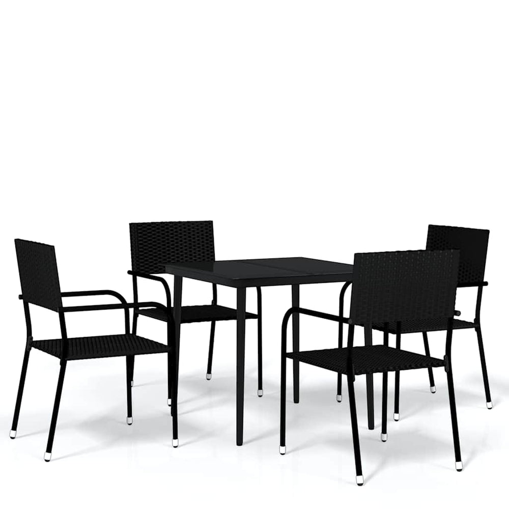 vidaXL Ensemble de salle à manger de jardin 5 pièces noir