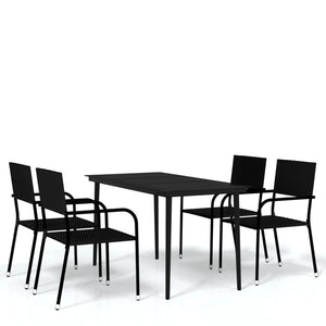 5-tlg. Garten-Essgruppe Schwarz
