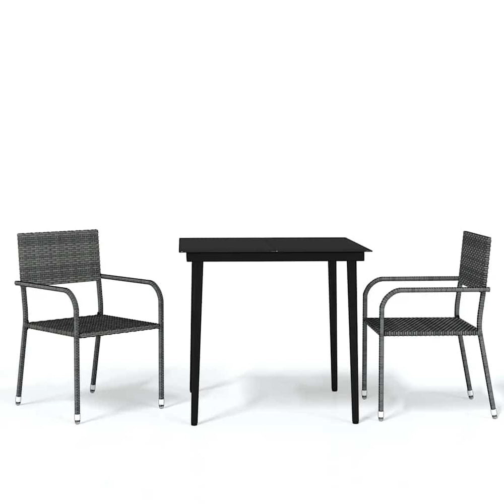 vidaXL Ensemble de salle à manger de jardin 3 pcs gris
