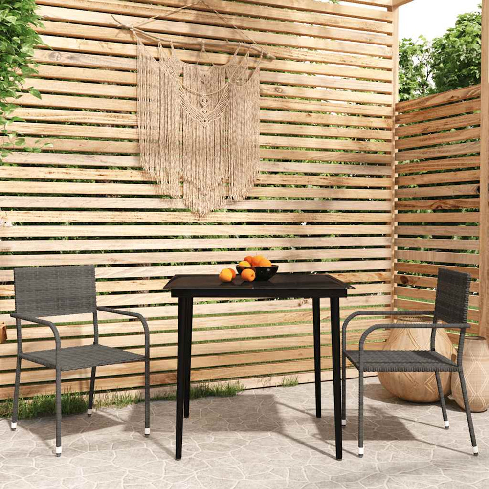vidaXL Ensemble de salle à manger de jardin 3 pcs gris