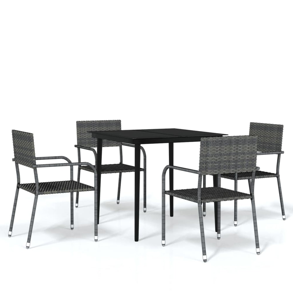 vidaXL Salle à manger de jardin 5 pcs Gris
