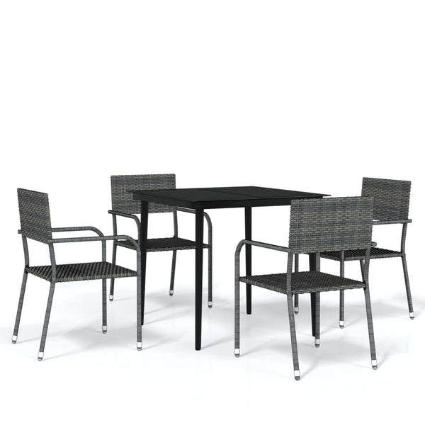 5-tlg. Garten-Essgruppe Grau
