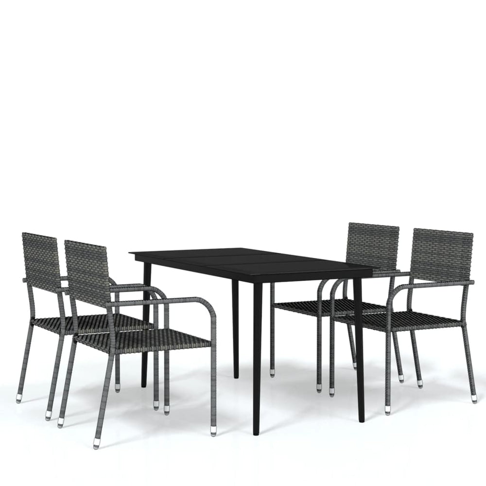 vidaXL Salle à manger de jardin 5 pcs Gris