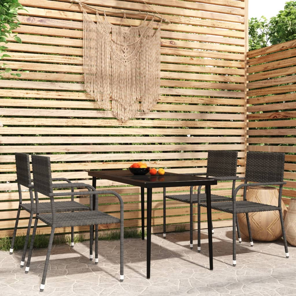 vidaXL Salle à manger de jardin 5 pcs Gris
