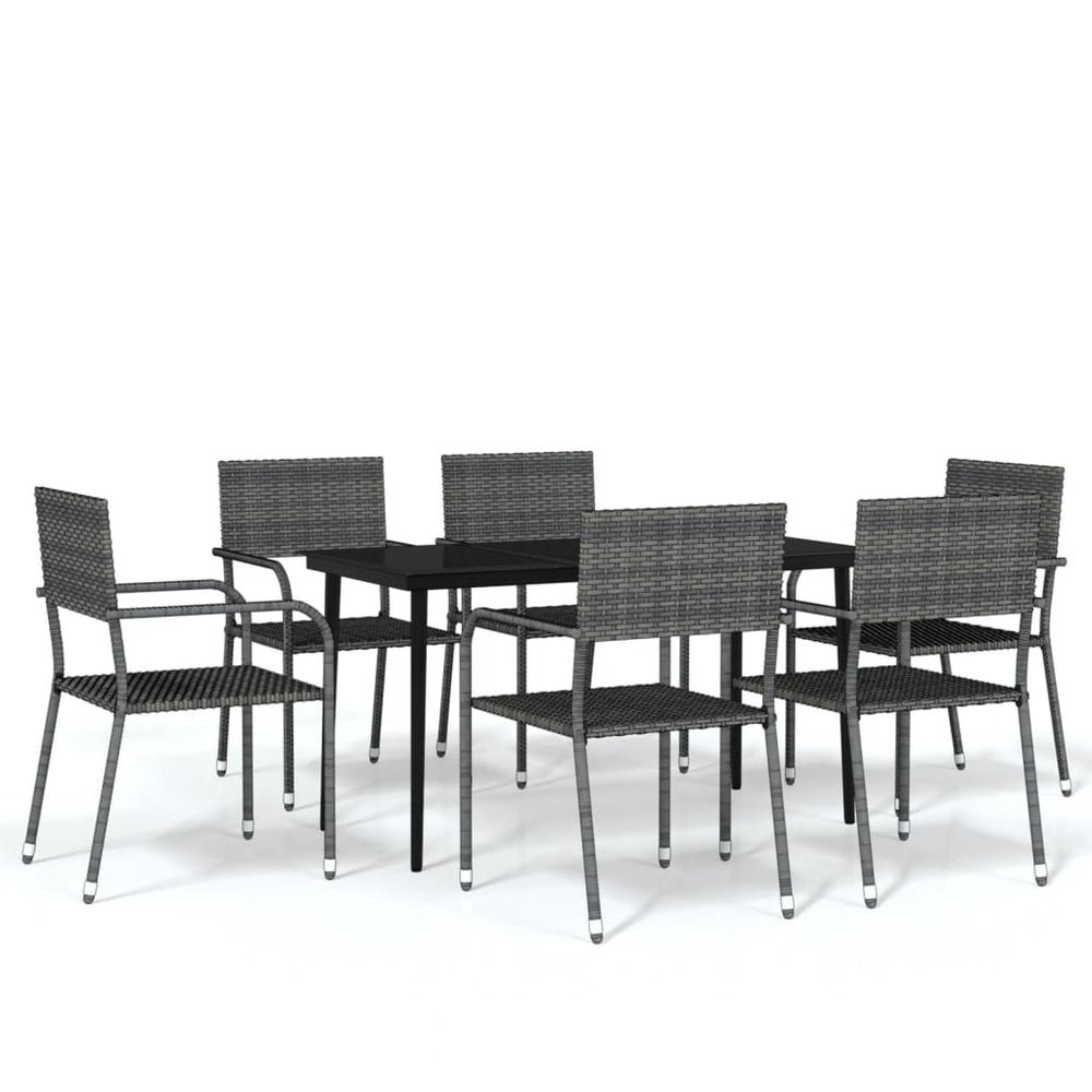 vidaXL Ensemble de salle à manger de jardin 7 pcs Gris