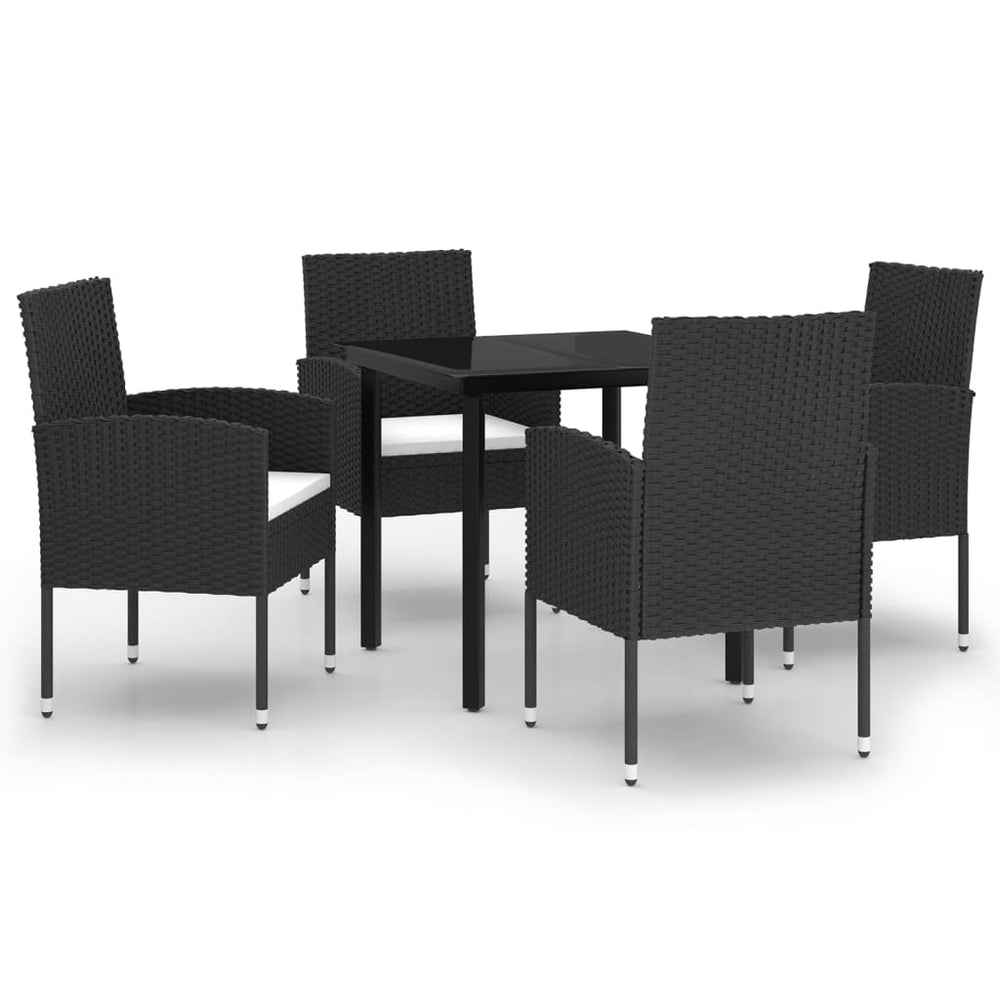 vidaXL Ensemble de salle à manger de jardin 5 pièces noir