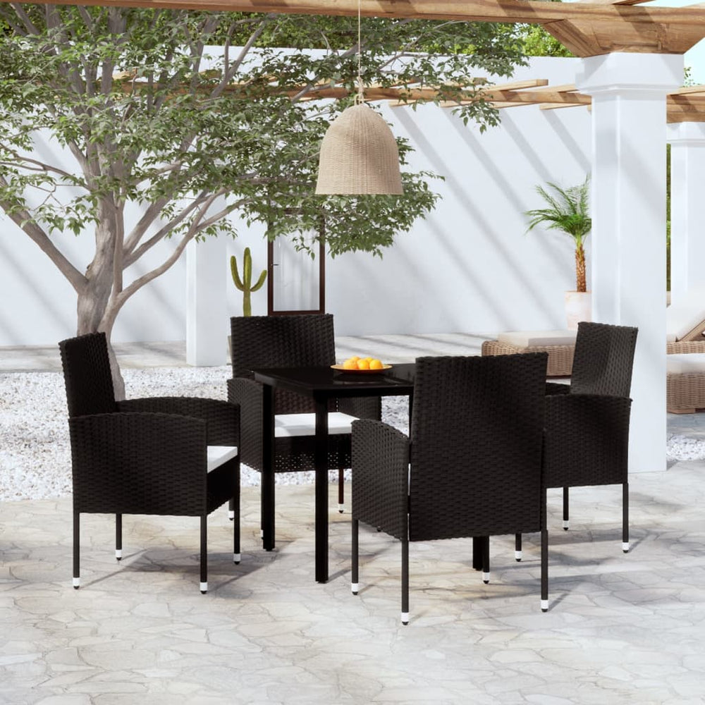 vidaXL Ensemble de salle à manger de jardin 5 pièces noir