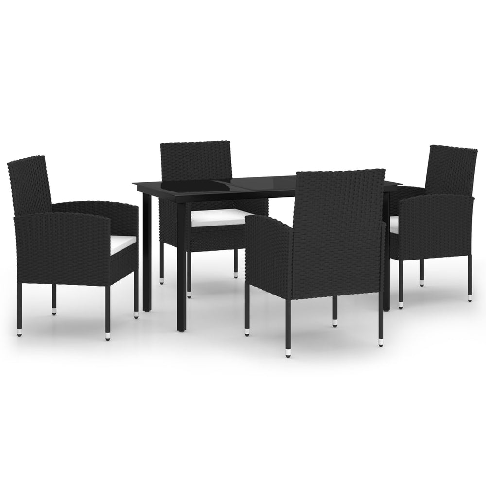 vidaXL Ensemble de salle à manger de jardin 5 pièces noir