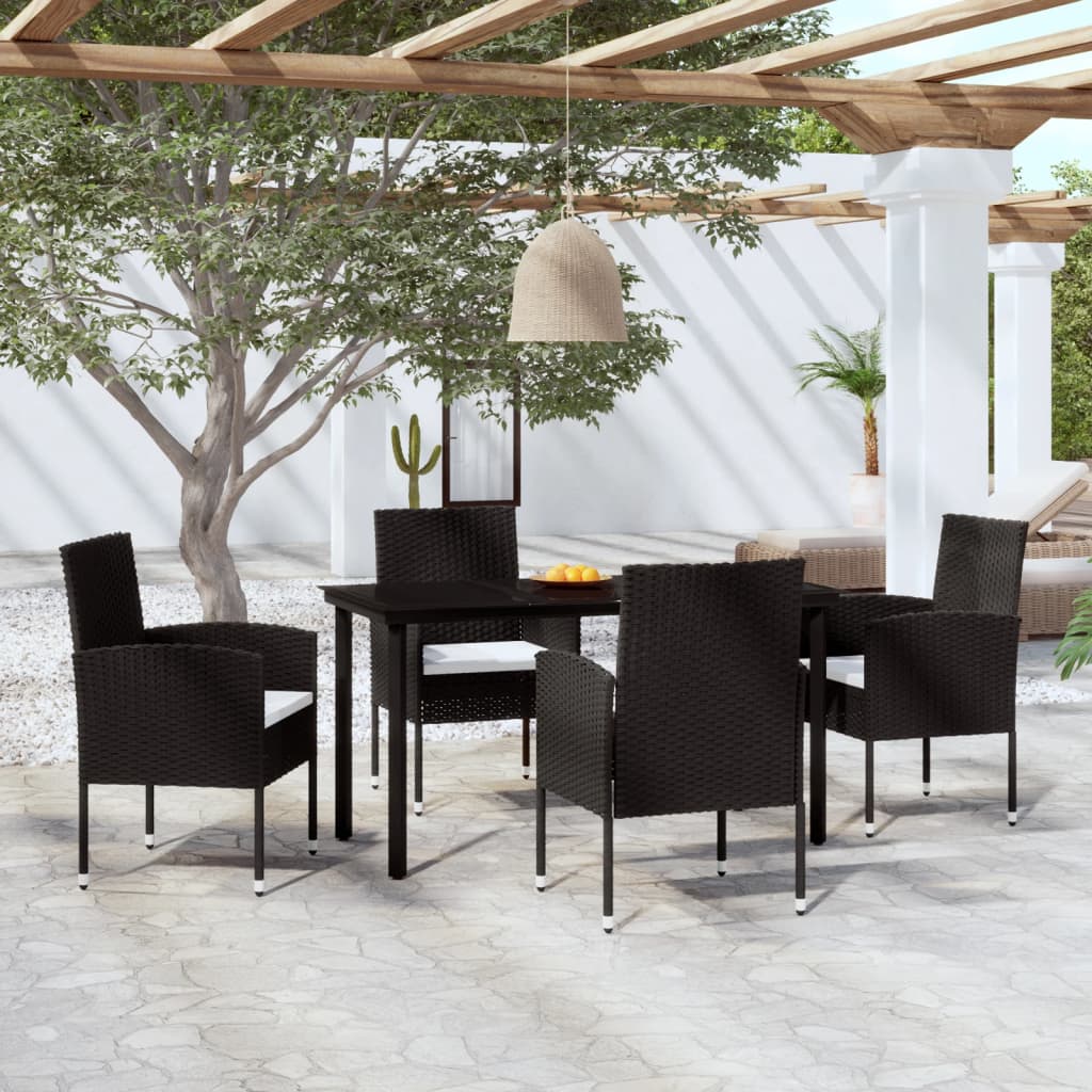 5-tlg. Garten-Essgruppe Schwarz