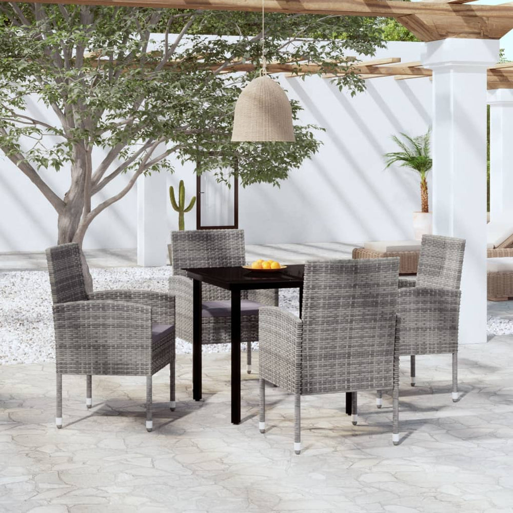 vidaXL Ensemble de salle à manger de jardin 5 pcs Anthracite