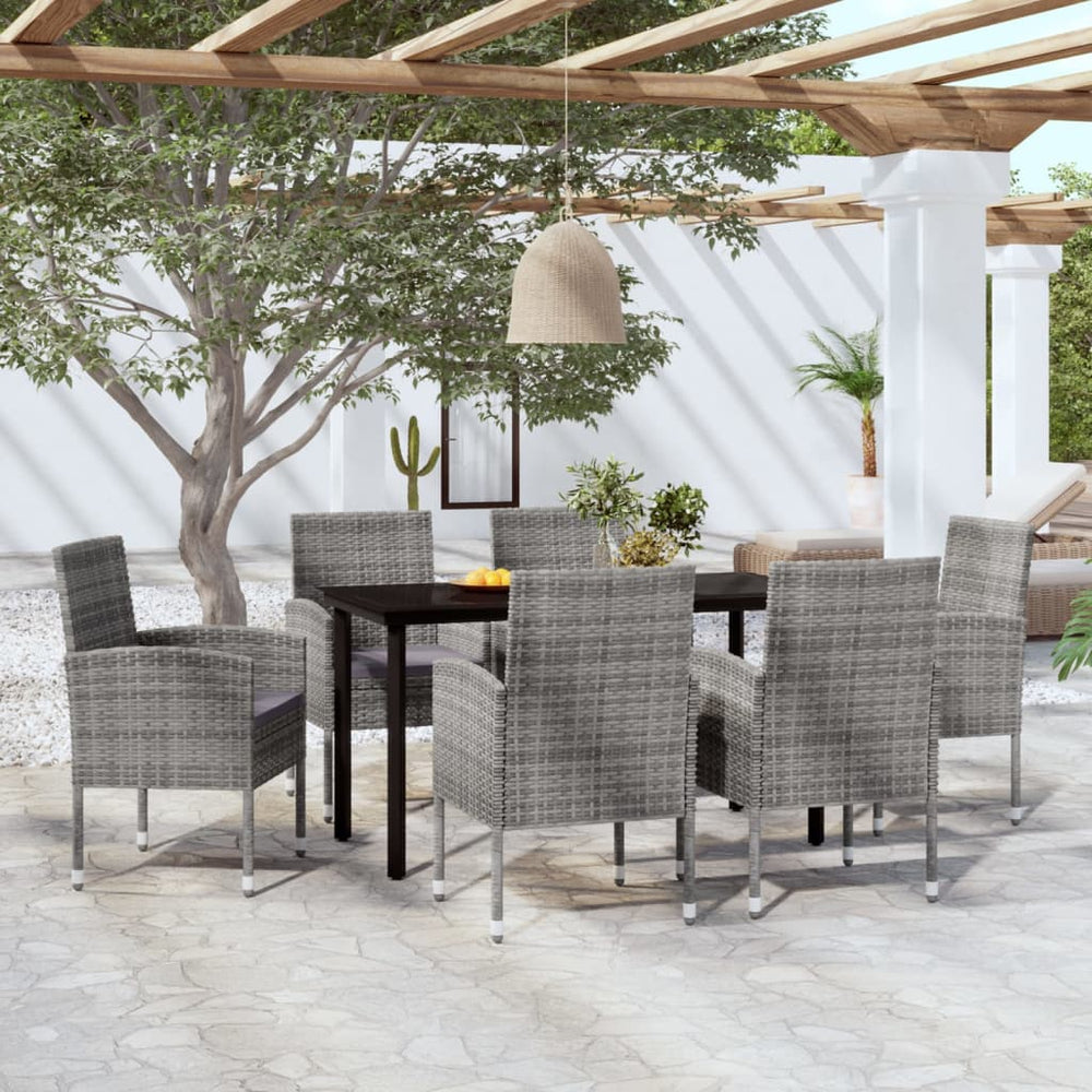 vidaXL Ensemble de salle à manger de jardin 7 pcs Anthracite