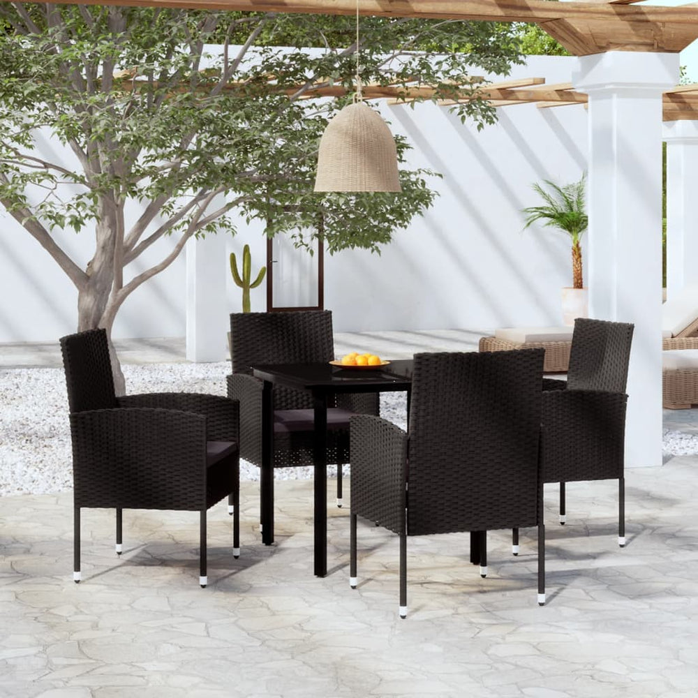 vidaXL Ensemble de salle à manger de jardin 5 pièces noir