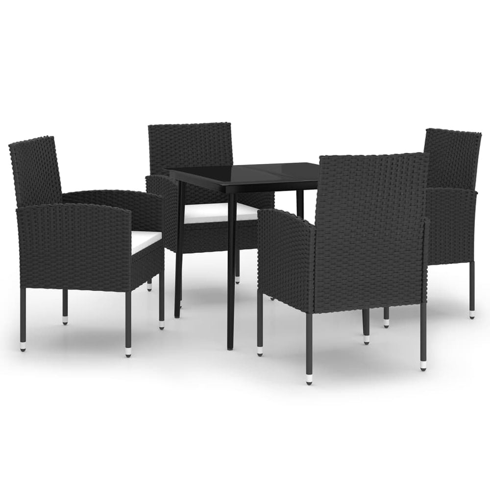 vidaXL Ensemble de salle à manger de jardin 5 pièces noir
