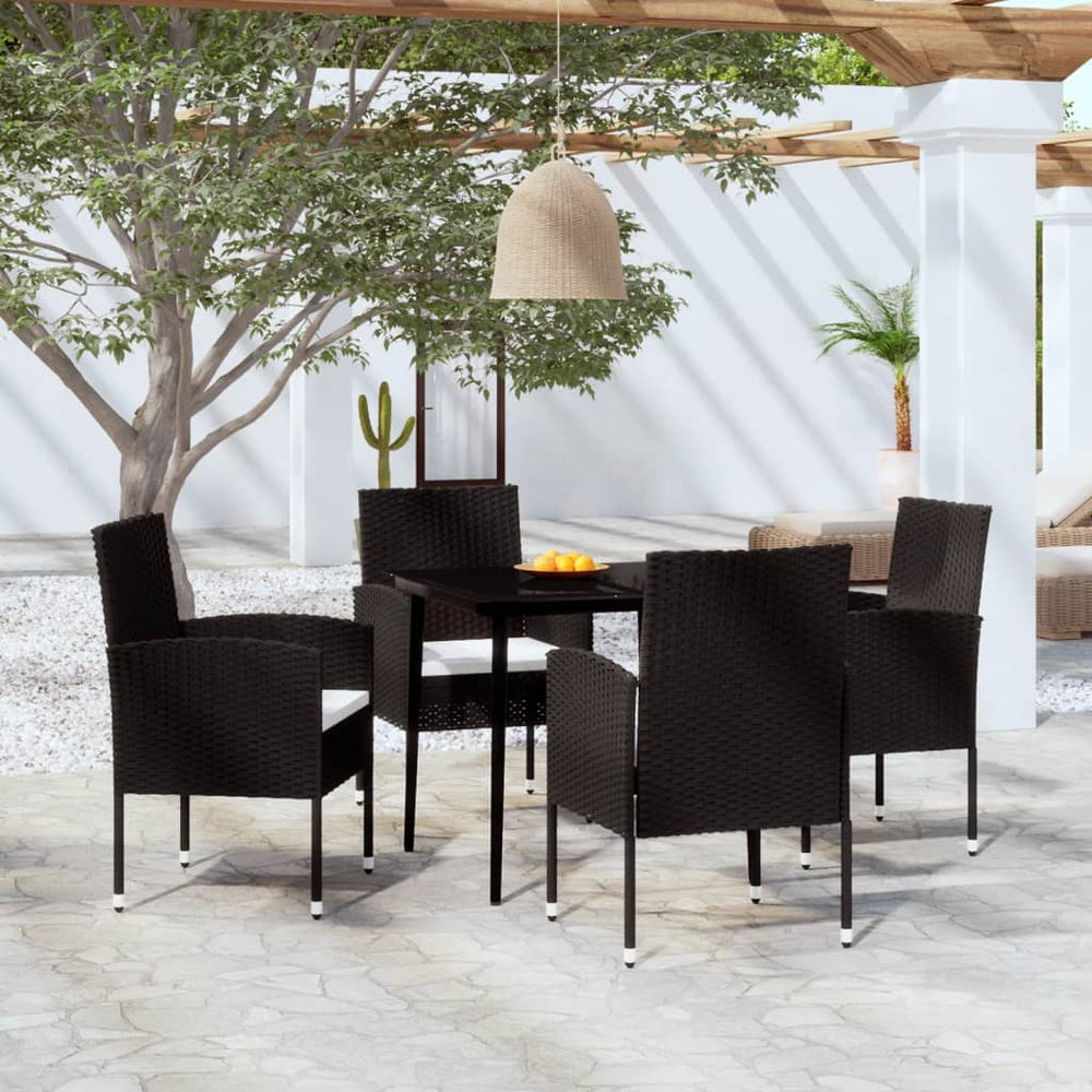 vidaXL Ensemble de salle à manger de jardin 5 pièces noir